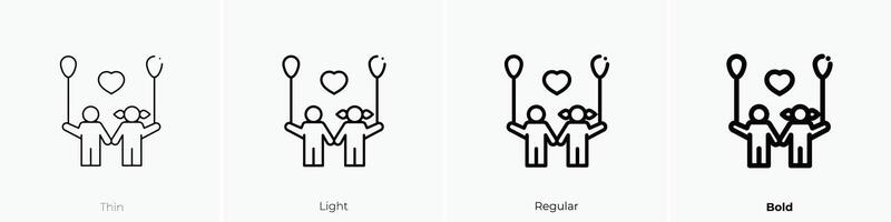 Kinder Symbol. dünn, Licht, regulär und Fett gedruckt Stil Design isoliert auf Weiß Hintergrund vektor