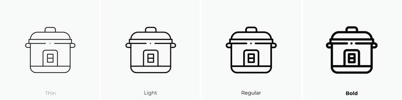 Küche Roboter Symbol. dünn, Licht, regulär und Fett gedruckt Stil Design isoliert auf Weiß Hintergrund vektor