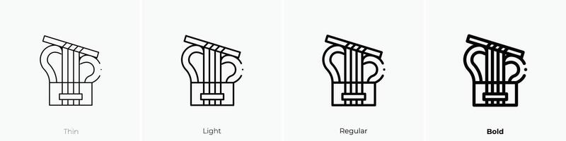 kinnor Symbol. dünn, Licht, regulär und Fett gedruckt Stil Design isoliert auf Weiß Hintergrund vektor