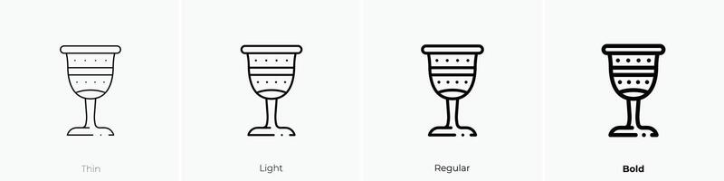 Kiddusch Symbol. dünn, Licht, regulär und Fett gedruckt Stil Design isoliert auf Weiß Hintergrund vektor