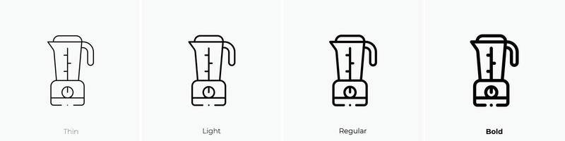 Entsafter Symbol. dünn, Licht, regulär und Fett gedruckt Stil Design isoliert auf Weiß Hintergrund vektor