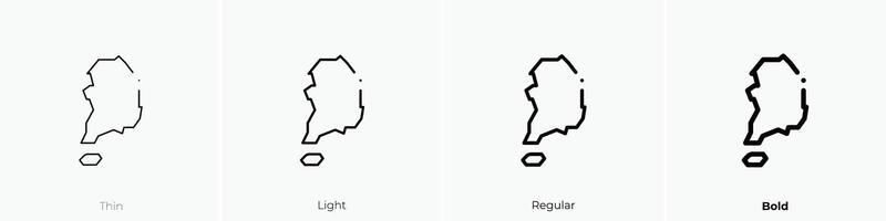 Korea Symbol. dünn, Licht, regulär und Fett gedruckt Stil Design isoliert auf Weiß Hintergrund vektor