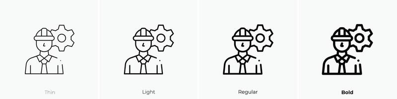 Arbeit Symbol. dünn, Licht, regulär und Fett gedruckt Stil Design isoliert auf Weiß Hintergrund vektor