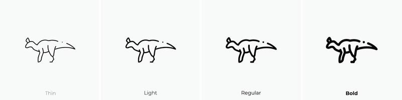 lambeosaurus ikon. tunn, ljus, regelbunden och djärv stil design isolerat på vit bakgrund vektor