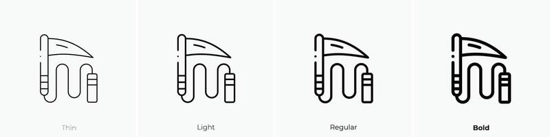 kusarigama ikon. tunn, ljus, regelbunden och djärv stil design isolerat på vit bakgrund vektor