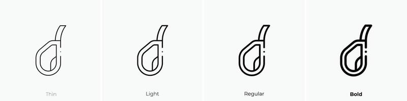 Lamm Symbol. dünn, Licht, regulär und Fett gedruckt Stil Design isoliert auf Weiß Hintergrund vektor