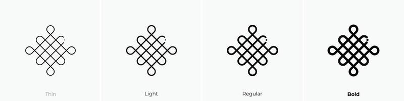 Knoten Symbol. dünn, Licht, regulär und Fett gedruckt Stil Design isoliert auf Weiß Hintergrund vektor