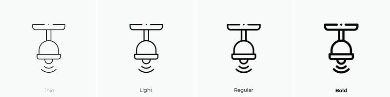 lampa ikon. tunn, ljus, regelbunden och djärv stil design isolerat på vit bakgrund vektor