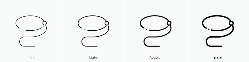 Lasso Symbol. dünn, Licht, regulär und Fett gedruckt Stil Design isoliert auf Weiß Hintergrund vektor