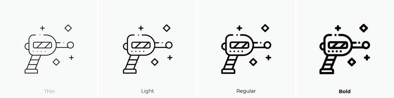 laser ikon. tunn, ljus, regelbunden och djärv stil design isolerat på vit bakgrund vektor