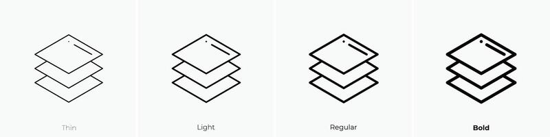 Schicht Symbol. dünn, Licht, regulär und Fett gedruckt Stil Design isoliert auf Weiß Hintergrund vektor