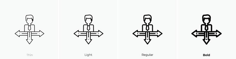 Führer Symbol. dünn, Licht, regulär und Fett gedruckt Stil Design isoliert auf Weiß Hintergrund vektor