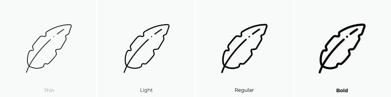 Blatt Symbol. dünn, Licht, regulär und Fett gedruckt Stil Design isoliert auf Weiß Hintergrund vektor