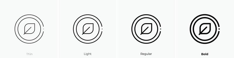 Blatt Symbol. dünn, Licht, regulär und Fett gedruckt Stil Design isoliert auf Weiß Hintergrund vektor