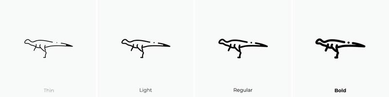 lealynasaura Symbol. dünn, Licht, regulär und Fett gedruckt Stil Design isoliert auf Weiß Hintergrund vektor