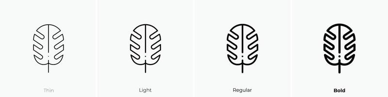 Blatt Symbol. dünn, Licht, regulär und Fett gedruckt Stil Design isoliert auf Weiß Hintergrund vektor