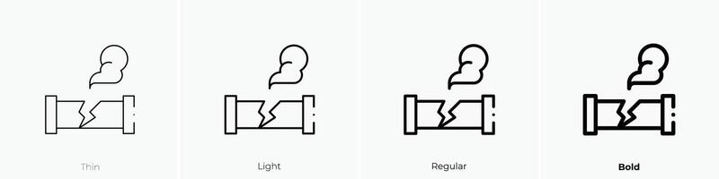 Leck Symbol. dünn, Licht, regulär und Fett gedruckt Stil Design isoliert auf Weiß Hintergrund vektor