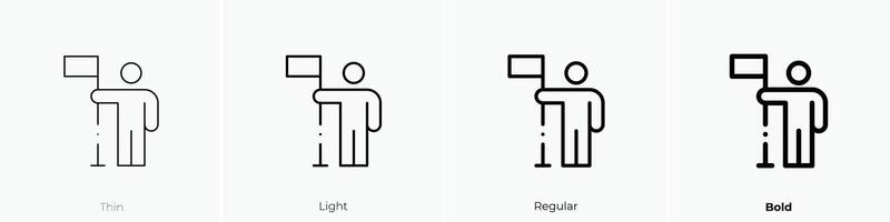 Führung Symbol. dünn, Licht, regulär und Fett gedruckt Stil Design isoliert auf Weiß Hintergrund vektor