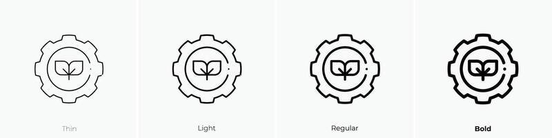 Blätter Symbol. dünn, Licht, regulär und Fett gedruckt Stil Design isoliert auf Weiß Hintergrund vektor