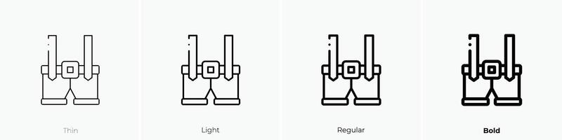 Lederhosen Symbol. dünn, Licht, regulär und Fett gedruckt Stil Design isoliert auf Weiß Hintergrund vektor