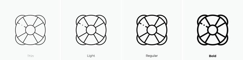 Rettungsring Symbol. dünn, Licht, regulär und Fett gedruckt Stil Design isoliert auf Weiß Hintergrund vektor