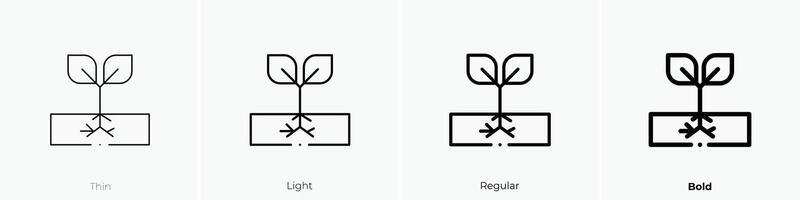 Blätter Symbol. dünn, Licht, regulär und Fett gedruckt Stil Design isoliert auf Weiß Hintergrund vektor