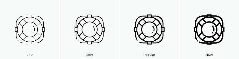 Rettungsring Symbol. dünn, Licht, regulär und Fett gedruckt Stil Design isoliert auf Weiß Hintergrund vektor