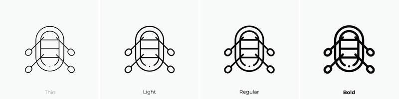 livbåt ikon. tunn, ljus, regelbunden och djärv stil design isolerat på vit bakgrund vektor