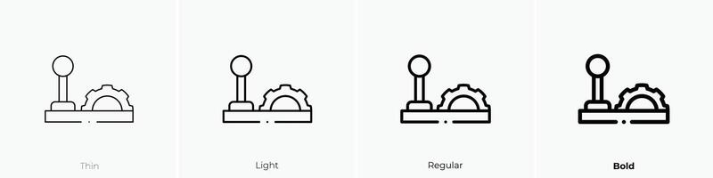 Hebel Symbol. dünn, Licht, regulär und Fett gedruckt Stil Design isoliert auf Weiß Hintergrund vektor