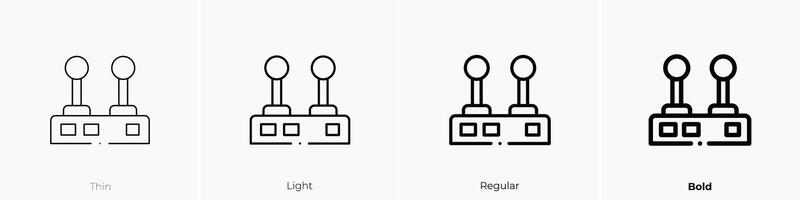 Hebel Symbol. dünn, Licht, regulär und Fett gedruckt Stil Design isoliert auf Weiß Hintergrund vektor