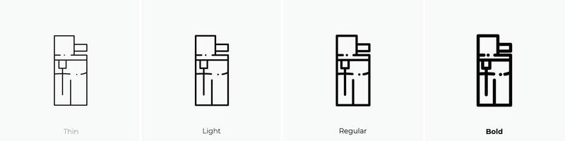 Feuerzeug Symbol. dünn, Licht, regulär und Fett gedruckt Stil Design isoliert auf Weiß Hintergrund vektor