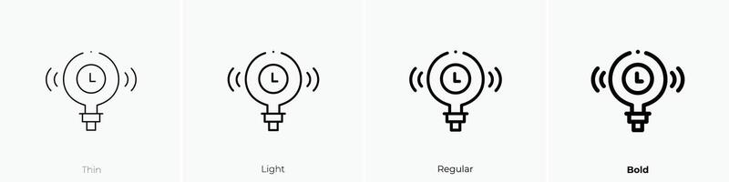 Licht Birne Symbol. dünn, Licht, regulär und Fett gedruckt Stil Design isoliert auf Weiß Hintergrund vektor