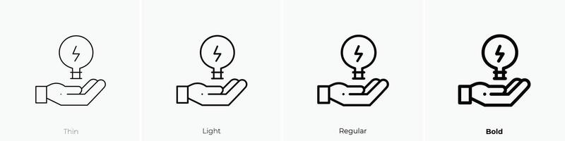 ljus Glödlampa ikon. tunn, ljus, regelbunden och djärv stil design isolerat på vit bakgrund vektor