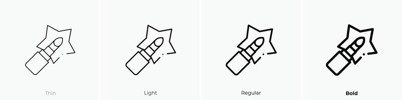 läppstift ikon. tunn, ljus, regelbunden och djärv stil design isolerat på vit bakgrund vektor