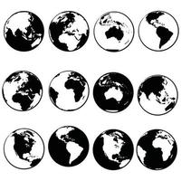 Globus Weltkarte Vektor Icon. Runde Erde flache Vektor-Illustration. Planet-Business-Konzept-Piktogramm auf weißem Hintergrund.