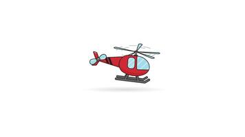 söt helikopter ikon med röd Färg isolerat på vit bakgrund kostym för logotyp eller färg bok vektor