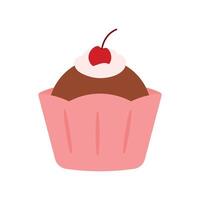 Schokolade Cupcake im süß Karikatur Dessert Bäckerei Illustration vektor