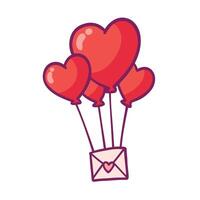 meddelande illustration ballong med hjärta form ikon illustration vektor