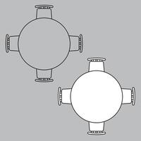 oben Aussicht Stuhl Symbol zum Haus planen Design. Stuhl Symbol Umriss. Stuhl Symbol Gliederung vektor