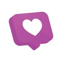 hjärta form eller favorit social media underrättelse ikon i Tal bubblor vektor
