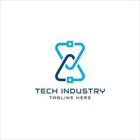 Technologie Logo Design modern minimal Konzept Vorlage vektor