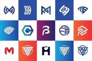 brev mark geometrisk modern minimal första logotyp design uppsättning samling mall för företag företag vektor