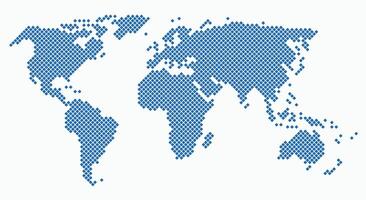 runda kant fyrkant form värld Karta på vit bakgrund. vektor