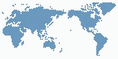 runden Kante Platz gestalten Welt Karte auf Weiß Hintergrund. vektor
