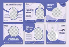 medizinisch Gesundheitswesen Bedienung Sozial Medien Post Vorlage Design. Krankenhaus, Arzt, Klinik und Zahnarzt Gesundheit Geschäft Marketing Banner vektor