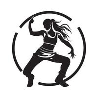 kondition aerobics logotyp symbol sport Centrum stock bild isolerat på vit vektor