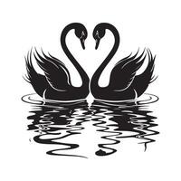 två svanar symbol av kärlek. illustration stock bild vektor