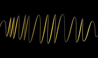 abstrakt guld Färg linje mönster på svart bakgrund. sömlös rand vågig element mall vektor
