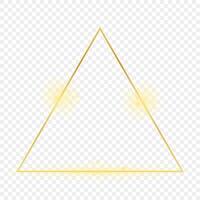 Gold glühend Dreieck Rahmen isoliert auf Hintergrund. glänzend Rahmen mit glühend Auswirkungen. Illustration. vektor