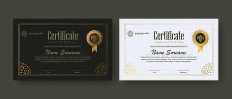 Luxus Gold Zertifikat mit Gold Rahmen Farbe vektor